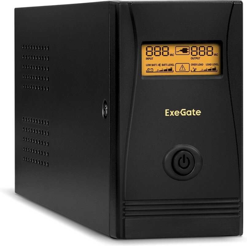 EP285580RUS, ИБП ExeGate SpecialPro Smart LLB-600. LCD. AVR.2SH. RJ. USB 600VA/360W, LCD, AVR, 2*Schuko, RJ45/11, USB, Black