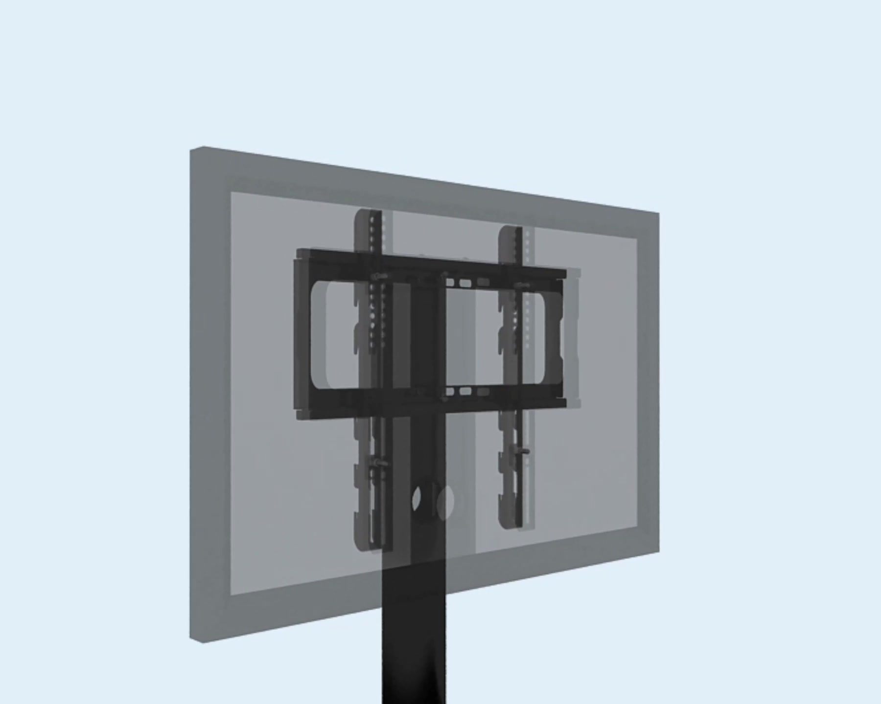 Стойка для ТВ с кронштейном TW1002, 32"-75", 3-слойное чёрное закаленное стекло — фото 1