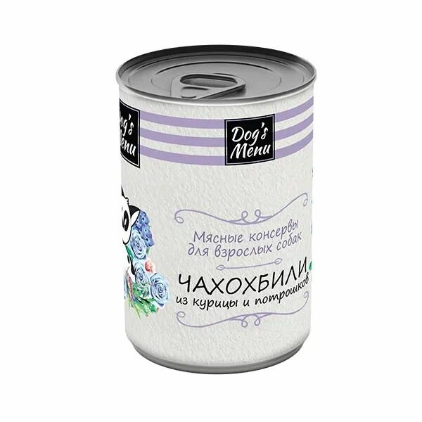 Dog s Menu 340 г консервы для взрослых собак чахохбили из курицы и потрошков 24 шт