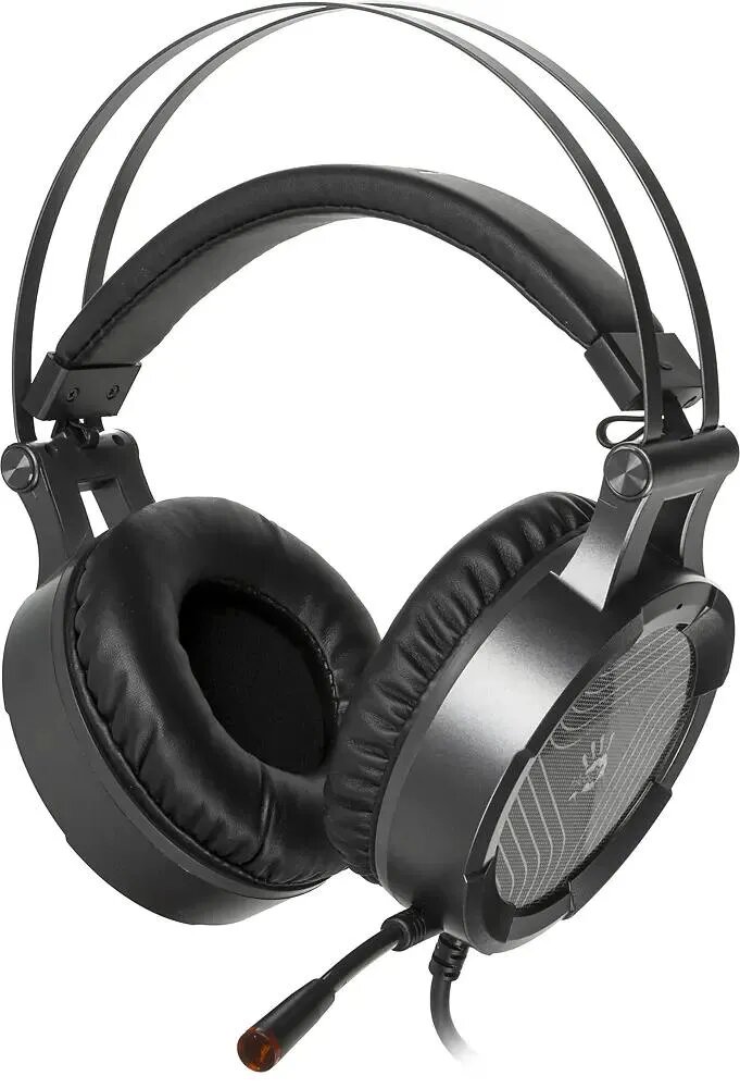 Гарнитура игровая A4TECH Bloody G530, для компьютера, мониторные, проводные, черный / серый [g530 (grey) usb]