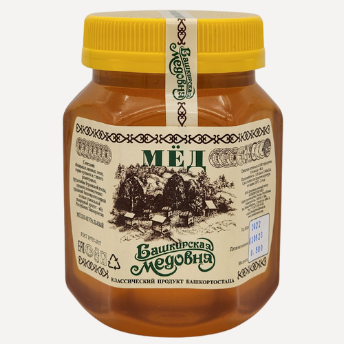 Изображение товара Мёд натуральный Башкирский цветочный "Башкирская медовня" 500 гр шестигранник