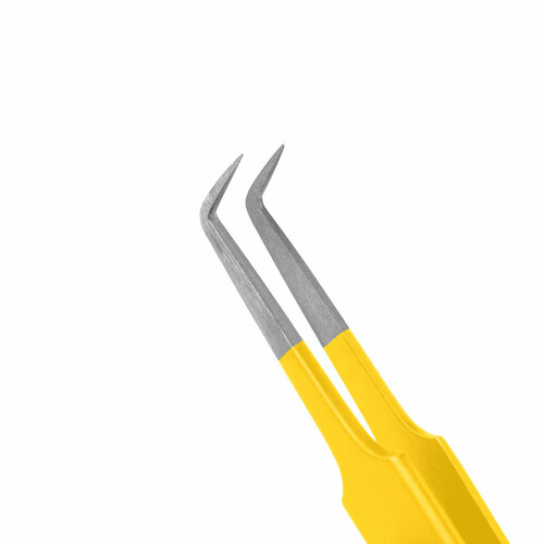 Пинцет для наращивания ресниц RILI Yellow Line тип Г 7мм японская сталь 650₽
