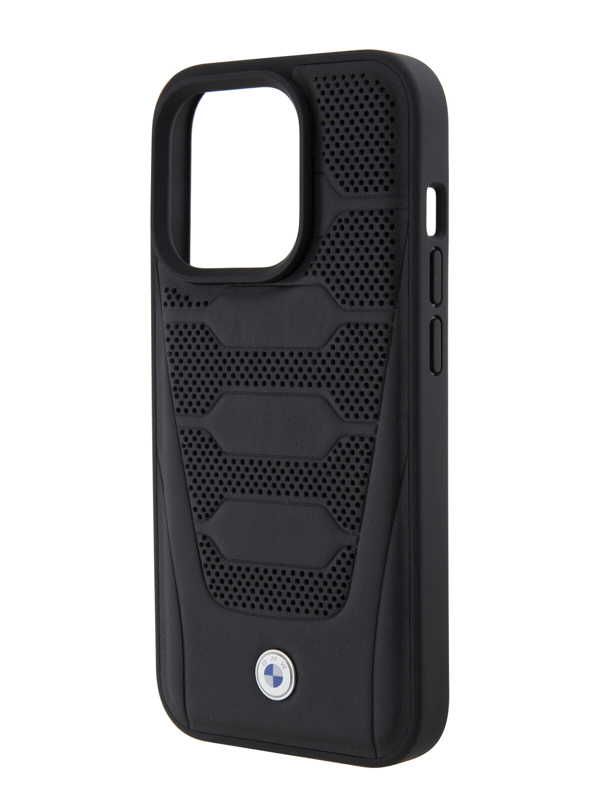 BMW для iPhone 15 Pro чехол Signature Leather Perforated Seats pattern Hard Black (MagSafe)