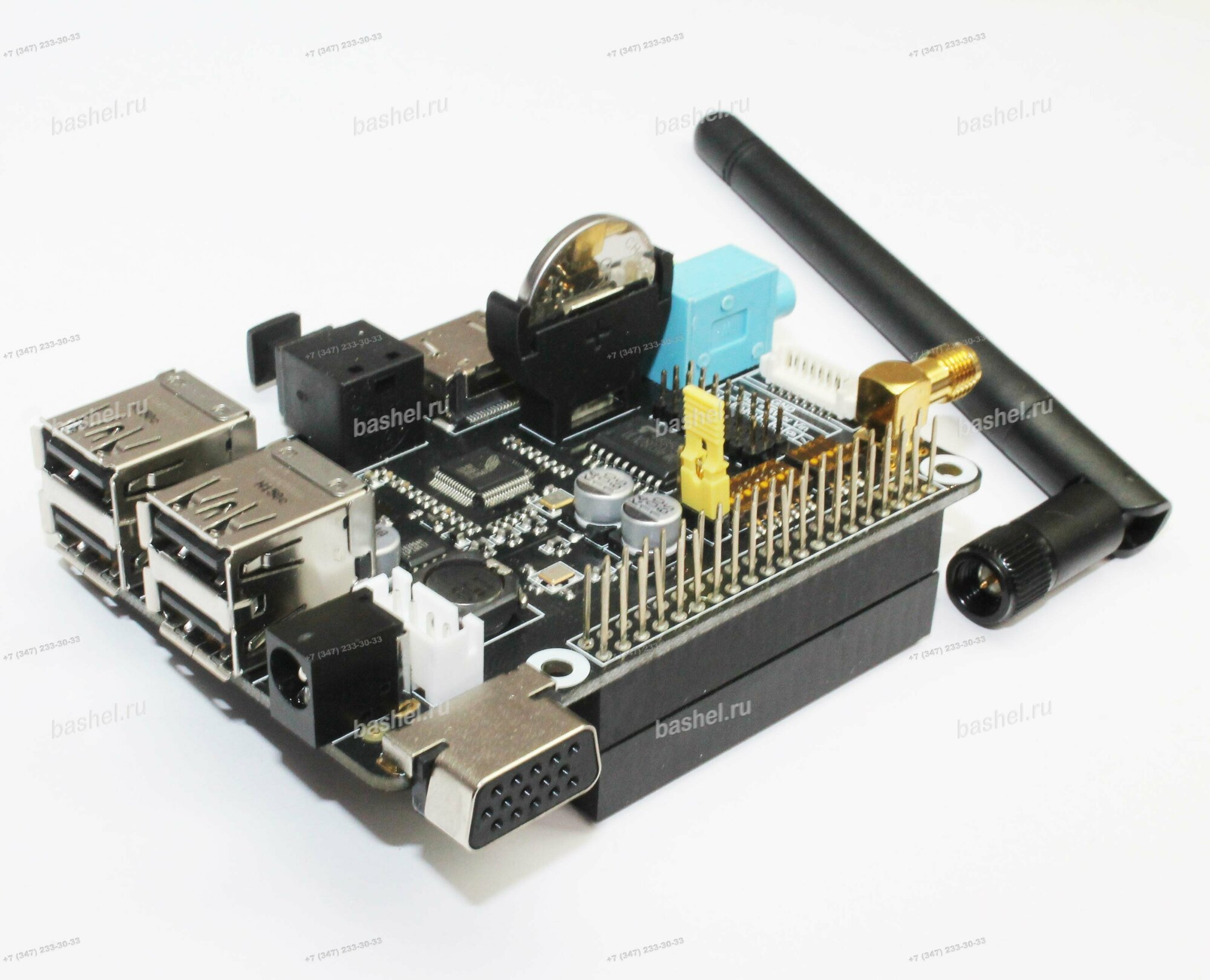 X200 для Raspberry Pi. RTC, Audio in-out, VGA, 4xUSB, WiFi, GPIO. Питание: 6-21 В, Плата расширения