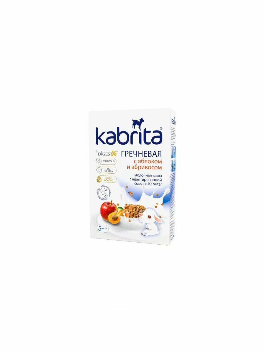 Сухая гречневая каша на козьей смеси Kabrita с яблоком и