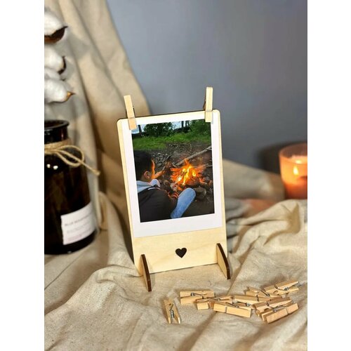 Фоторамка настольная с прищепками под 10х15. Не окрашен