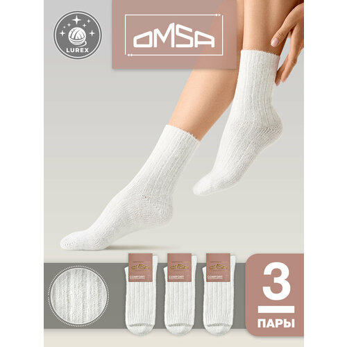 фото Носки omsa omsa comfort, комплект, 3 пары, размер 39/41, слоновая кость