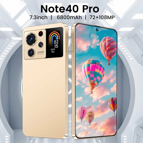 Смартфон Note40Pro русский задняя крышка вторичного экрана память 16GB1TB телефон Bluetooth 40 Android 13 золотой 7629₽