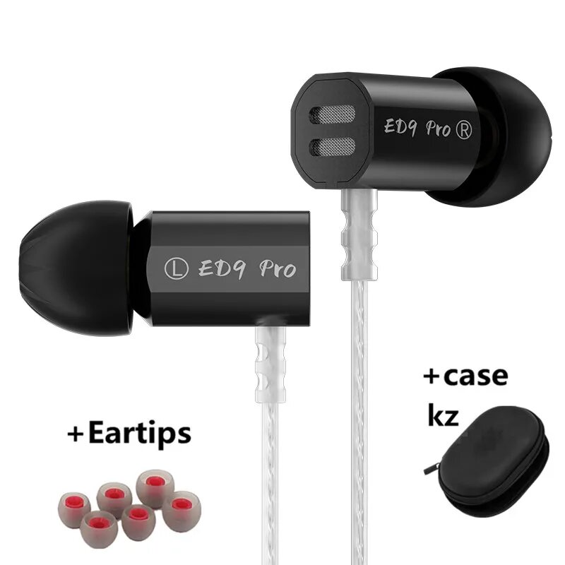 KZ ED9 Про наушники с тяжелым басом black Case ET