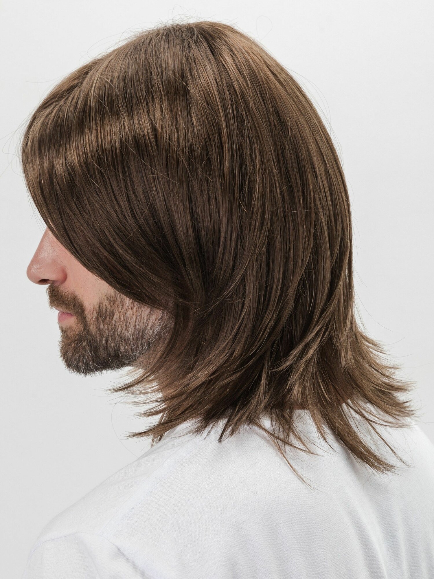 Парик мужской коричневый удлиненный — фото 1