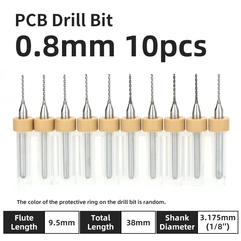 Набор сверл XMSJ для печатных плат из вольфрамовой стали 0,5-1,4 мм, PCB 0.8mm 10pcs