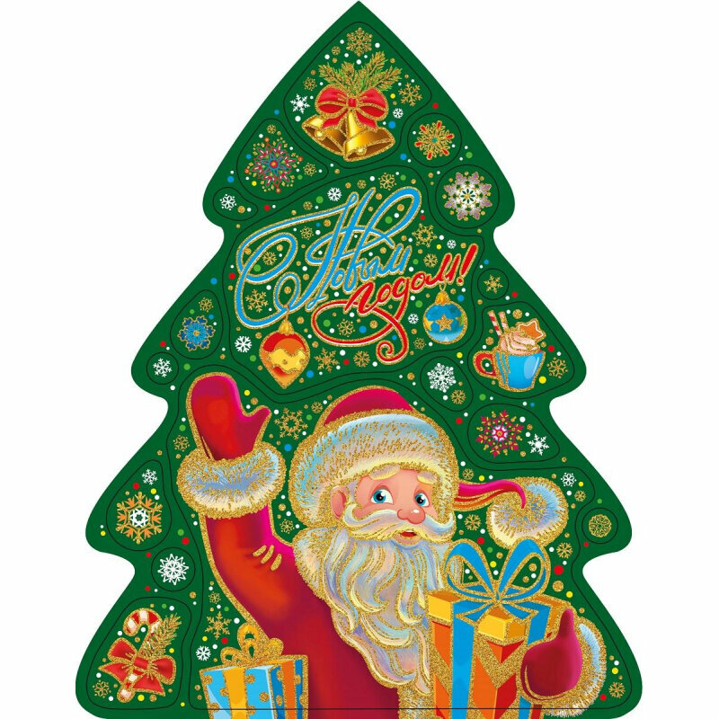Украшение оконное НГ Яркая елочка с раскраской 30x38см 90306 1880547
