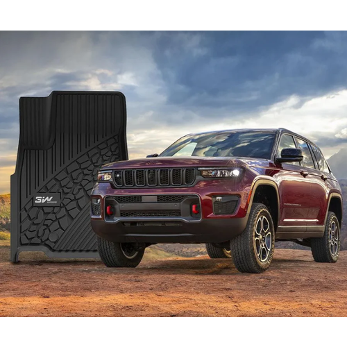 Коврики в салон 3D TPEMATS, Jeep Grand Cherokee WL, противоскользящие, с бортами, морозостойкие, термопластичная резина.