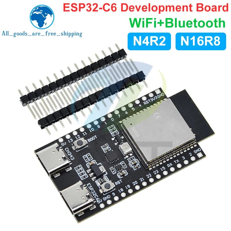 ESP32-C6 DevKit C плата TZT, ESP32-C6 N16R8 — фото 1