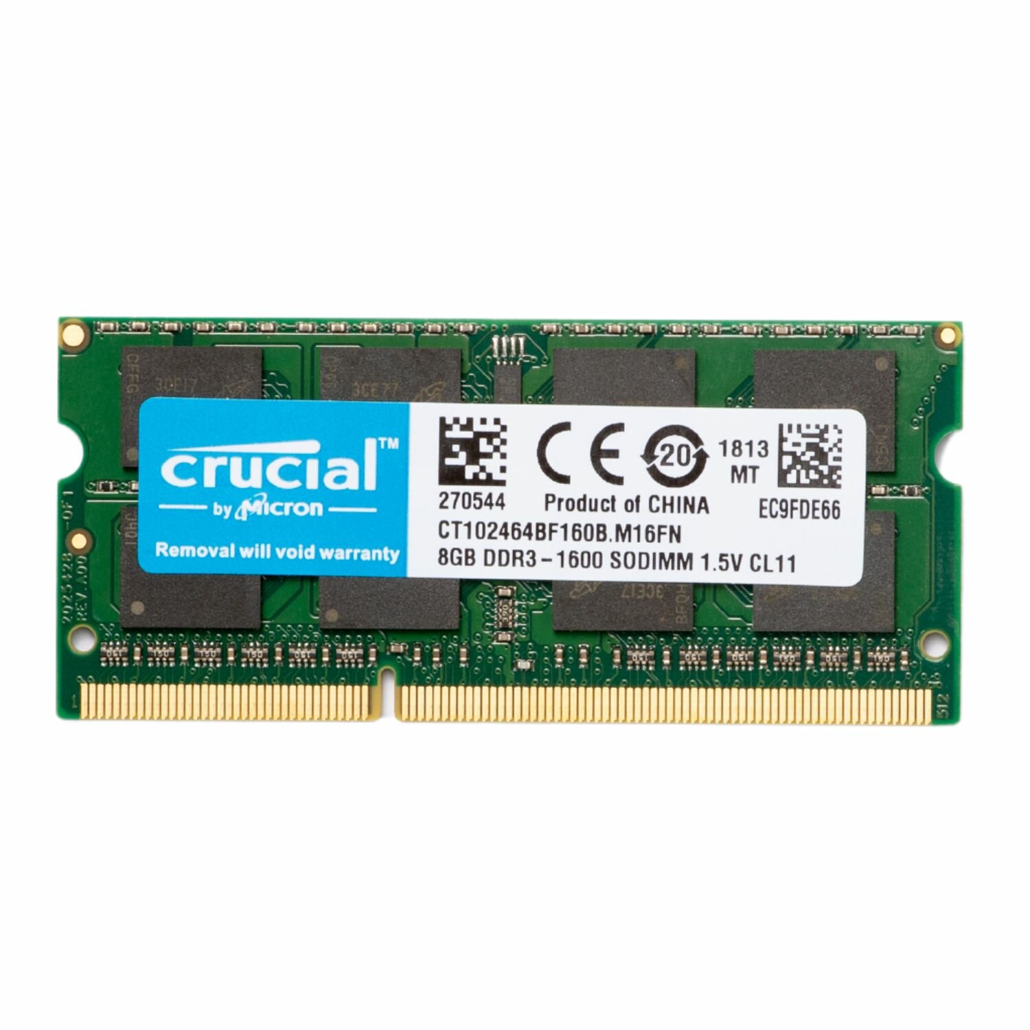 Оперативная память Crucial 8Gb DDR3 1600 МГц CL11 для ноутбука — фото 1