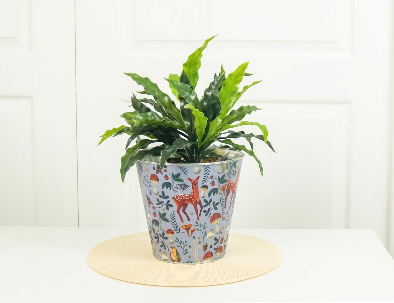 Декоративное кашпо лесное богатство металл серо-сиреневое 21 см Edelman 1151592-2