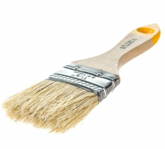 Кисть малярная VIRTUS плоская Slim натуральная щетина 38 мм 001001038