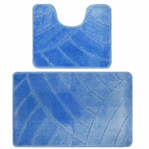Комплект ковриков для в/к BANYOLIN CLASSIC из 2 шт 50х80/50х40см 11мм (голубой) 1/25