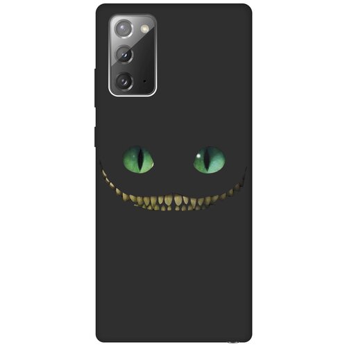 фото Ультратонкая защитная накладка soft touch для samsung galaxy note 20 с принтом "улыбка чеширского кота" черная gosso