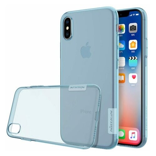 фото Чехол nillkin nature case для apple iphone x/xs (голубой, гелевый)