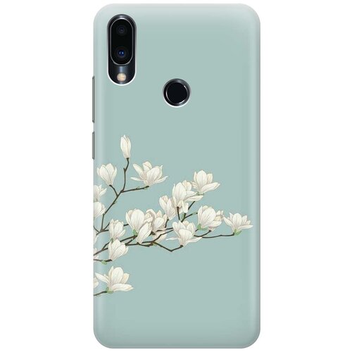 фото Re:pa накладка transparent для meizu note 9 с принтом "сакура на голубом"