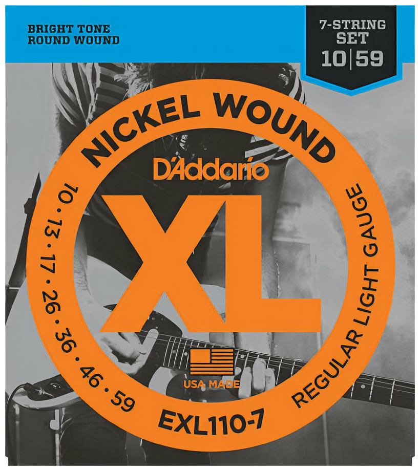 Комплект 7 струн для электрогитары D'Addario EXL110-7