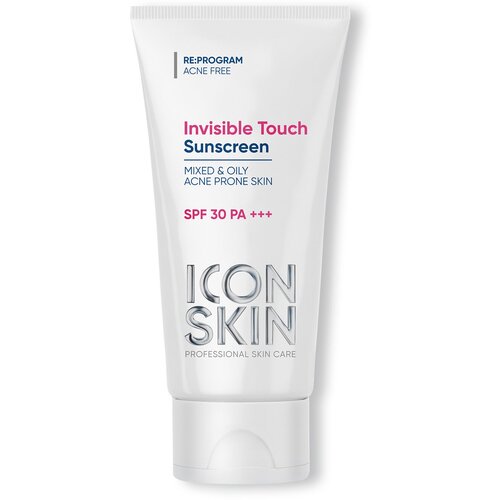 ICON SKIN Солнцезащитный крем-флюид Invisible Touch SPF 30 с ниацинамидом и цинком для жирной и комбинированной проблемной кожи, 50 мл