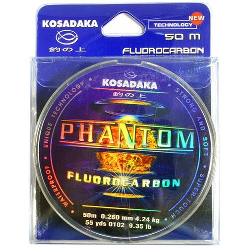 фото Kosadaka леска флюорокарбон kosadaka phantom (lpht148 (50 м 0,142мм) )