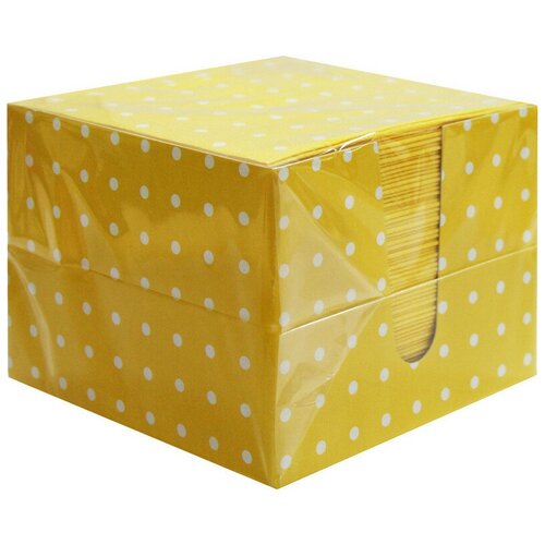 Салфетки Перышко 2сл 85л/уп желтые в горох в коробке 3 шт.