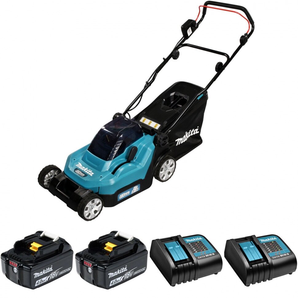 Газонокосилка аккумуляторная 38см 36В Li-Ion 2х4Ач, Makita DLM382CM2