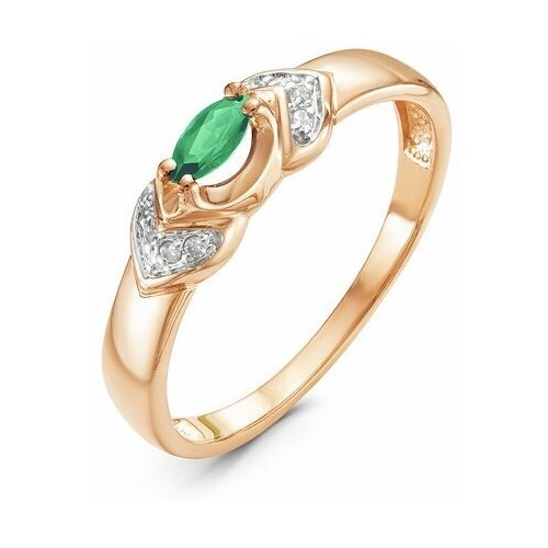 фото Золотое кольцо кюз del'ta dбр310955 с бриллиантом и изумрудом diamant-online