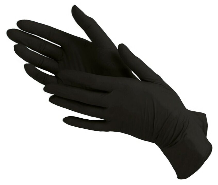 Перчатки нитриловые (черные) Benovy "L" 100шт/упк 3,5гр