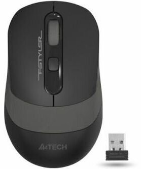 Мышь Wireless A4Tech Fstyler FG10S черный/серый оптическая (2000dpi) silent USB (4but) (1204030)