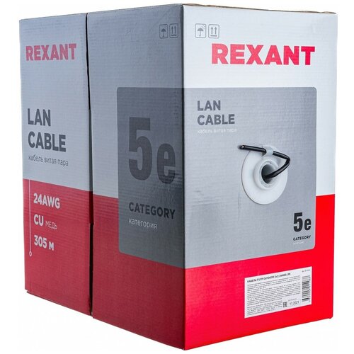 REXANT Кабель FTP 2PR 24AWG CAT5e 305м OUTDOOR (01-0124) кроссовки torex outdoor alonso 2pr d grey