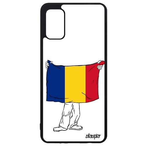 фото Противоударный чехол на телефон // samsung galaxy a41 // "флаг румынии с руками" государственный туризм, utaupia, белый