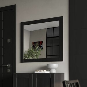 Зеркало настенное ГУД ЛАКК Сириус, 78х78 см, черное, дуб венге