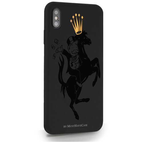 фото Черный силиконовый чехол musthavecase для iphone xsmax monopoly на коне для айфон 10с макс противоударный