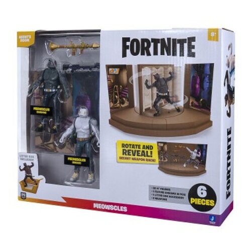 Fortnite - Игровой набор Агент Meowscles (комната агента), 2 фигурки бука ёлочная игрушка fortnite meowscles