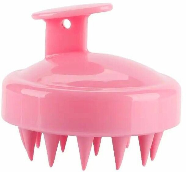 Массажная щетка для мытья головы (розовый цвет)