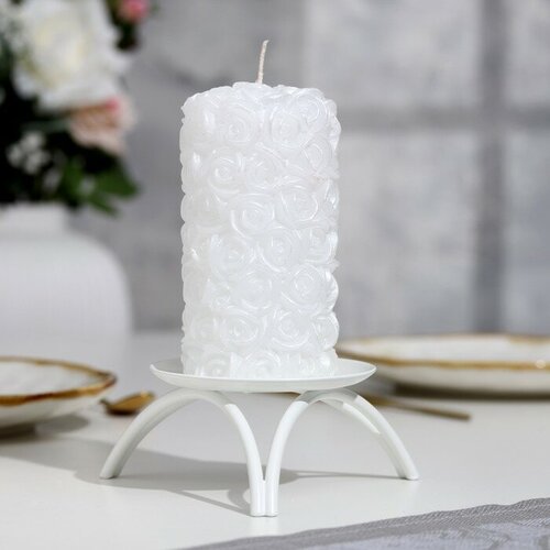 Свеча-цилиндр свадебная Розы 6х115 см домашний очаг 581₽