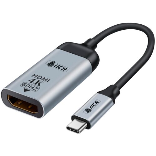 GCR Адаптер-переходник USB Type C > HDMI 4K 60Hz , M/F Greenconnect GCR-53394 переходник адаптер gcr usb type c m usb type c f mini jack 3 5mm gcr uc2aux 1 шт серебрянный