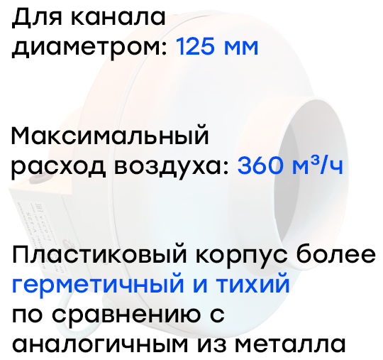 Вентилятор канальный круглый Naveka V(AC1)-125(D190)