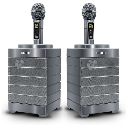 беспроводной караоке микрофон sdrd sd 17 чёрный Караоке-система SDRD SD-128, цвет серый
