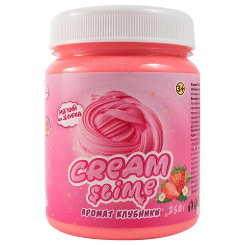 Слайм Cream-Slime, розовый, с ароматом клубники, 250мл