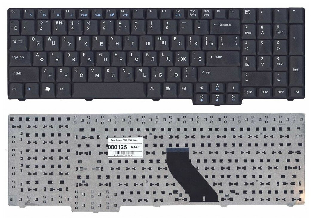 Клавиатура для ноутбука Acer Aspire 5735 7000 7100 8930G 9400 9300 9J. N8782. R0R