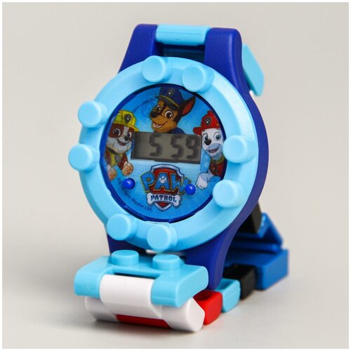 фото Часы наручные электронные paw patrol "щенячий патруль", с ремешком-конструктором 3146429