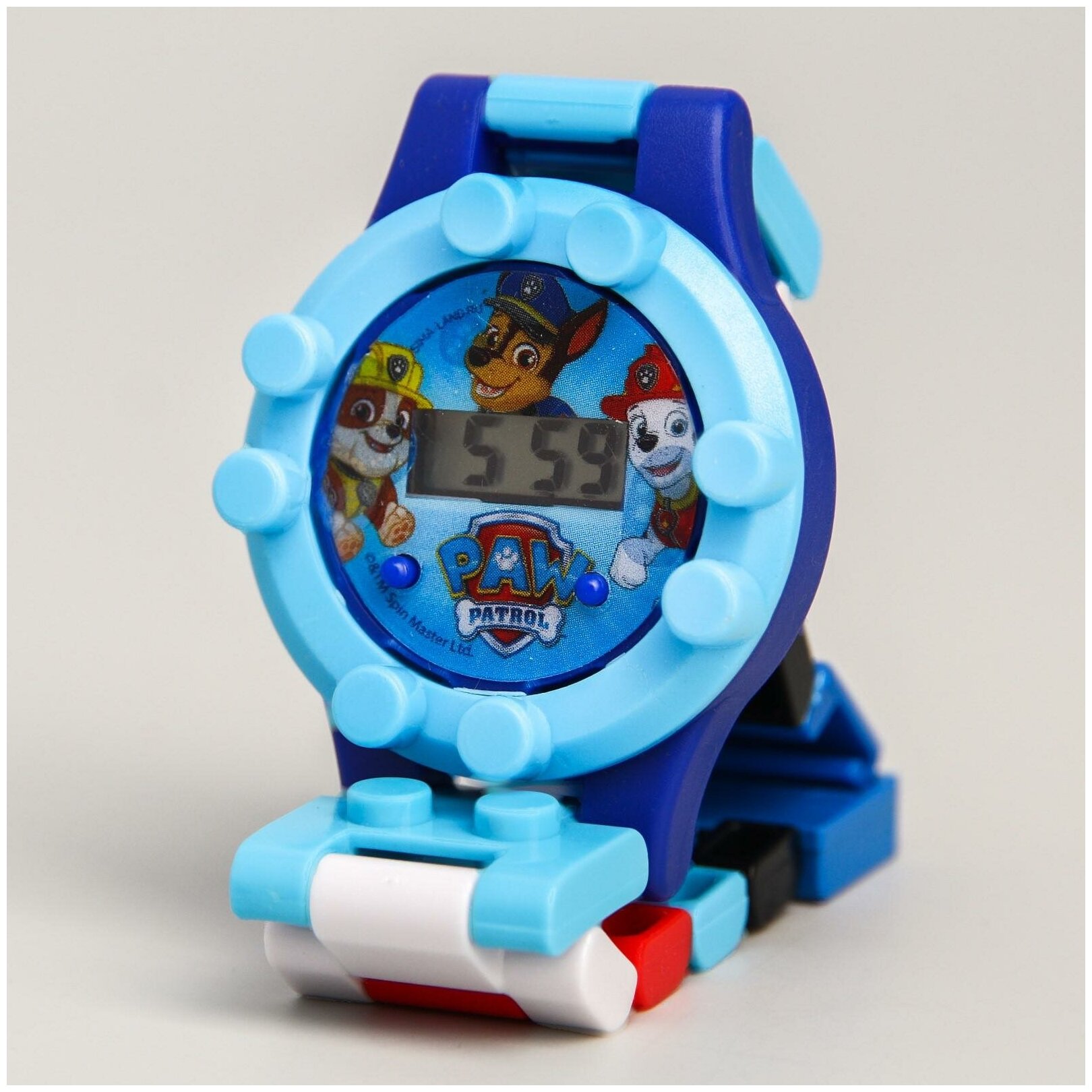Часы наручные электронные "Щенячий патруль" с ремешком-конструктором для детей и малышей