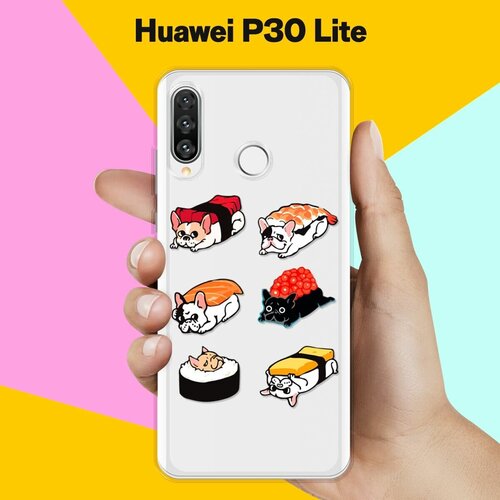Силиконовый чехол Суши-собачки на Huawei P30 Lite