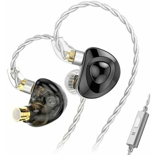 Наушники проводные TRN MT4 с микрофоном черный цвет 2590₽