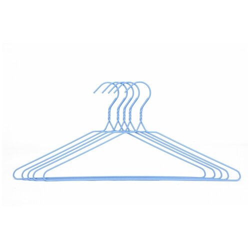 Вешалка-плечики для одежды Аквадекор, стальная, 41 см, голубая, набор 5 шт